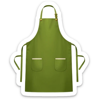 Generate an image of a green cooking apron sticker