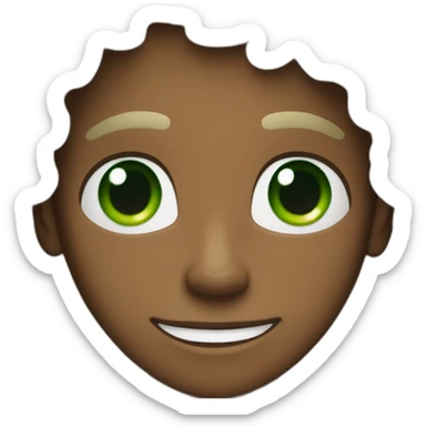 Tall skinny guy with curly hair and  green eyes and brown skin tone sticker