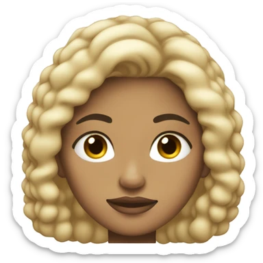 Mujer blanca, de pelo negro, ojos carmelitas y cara redonda  sticker