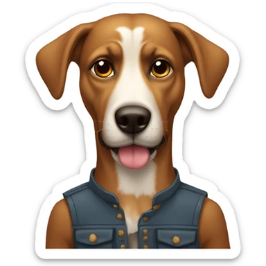 perro amargo con cara de hombre sticker