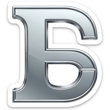 A metallic letter E fancy faunt sticker