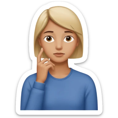 Lean chin on one’s hand sticker