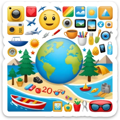 An extremely detailed lifestyle vision board collage for the year 2026. sticker