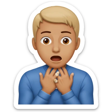 a person doing the choking emote sticker