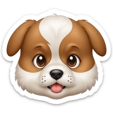 cute grimacing puppy with concerned eyes sticker