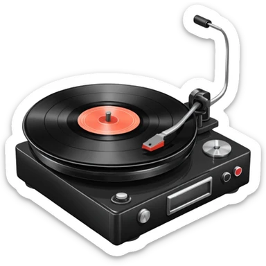 A hi-fi record player spinning sticker