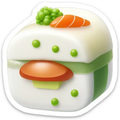 sushi with dollop of wasabi on top sticker
