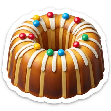 colorful pieces inside of the non frosted Bundt cake sticker