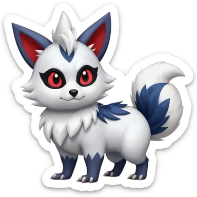 furry flurry Absol-Zorua-Furret-Zangoose-Chinchilla-fusion-animal-Fakémon-hybrid-creature  sticker