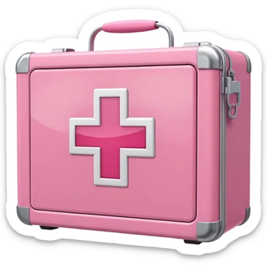 
pink first aid kit cabinet front glass sticker
