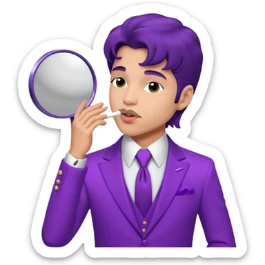 prince the singer kissing the mirror sticker