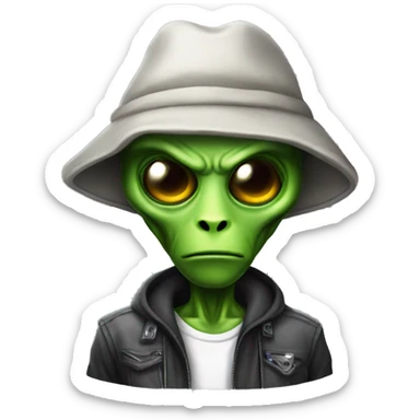 Gangster alien gamer sticker