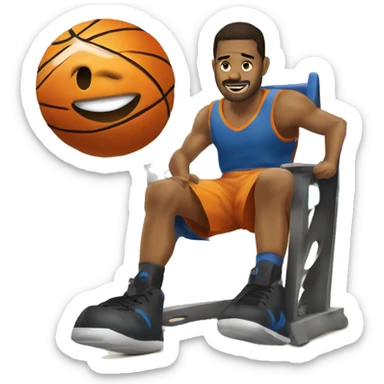 emoji que sea de un discapacitado en silla de rueda jugando basquetbol sticker