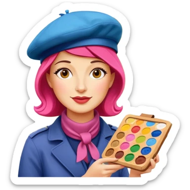 SPAM artist painting en plein aire in paris sticker