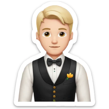 a bartender with bow tie and vest















 sticker