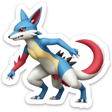 Zeraora-Sneasel-Lombax-Sergal-Zangoose-Cyclizar-Genesect-Pokémon, full body sticker