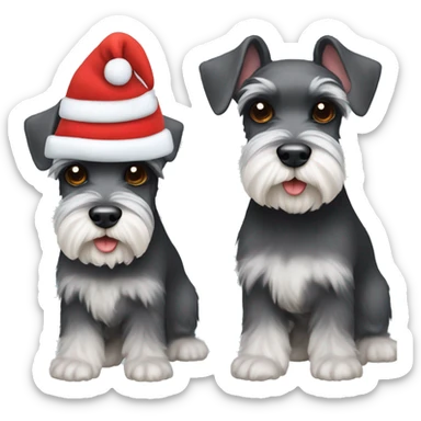 mini schnauzer with a santa hat on  sticker