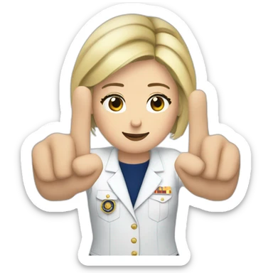 Marine le pen qui lève les mains sticker