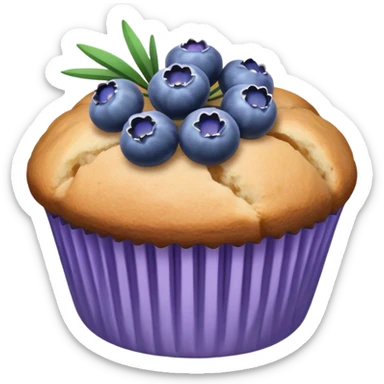 Lavender flower sprig muffin with blue berries sticker