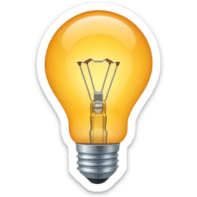 a lightbulb so bright you can't see the inside of it sticker