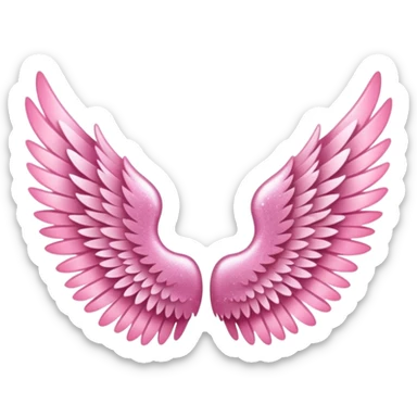 Sparkly little soft pink pony wings. Only left and right wings without pony. sticker