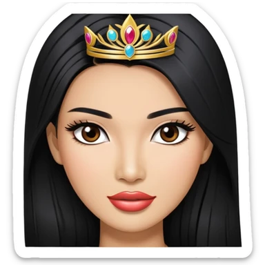 Miss universe south east Asian with very long straight black hair sticker
