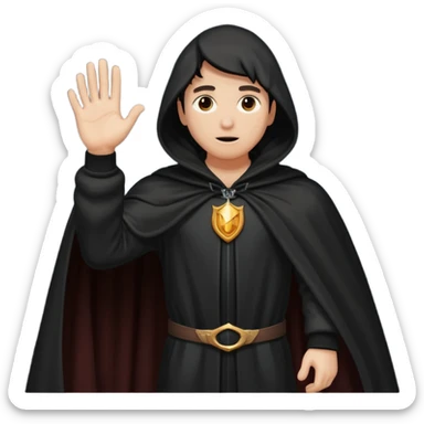 Cloak blowing away, character reaching after it sticker