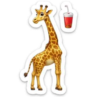 Girafe avec un coca sticker