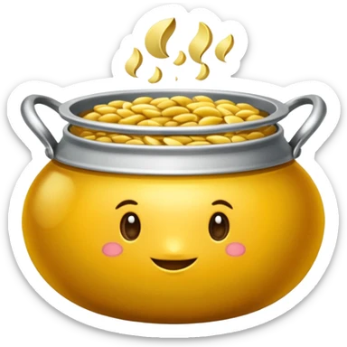 haz una olla de comida llena de lingotes de oro sticker