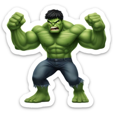 Incredible Hulk smashing sticker