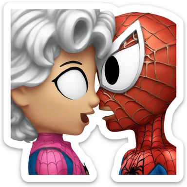 Spider-Man kiss hello Kitty  sticker
