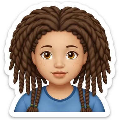 Chubby girl lightskin with locs cute dimples an freckles sticker