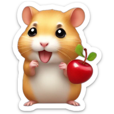 Hamster and Two cherries sticker