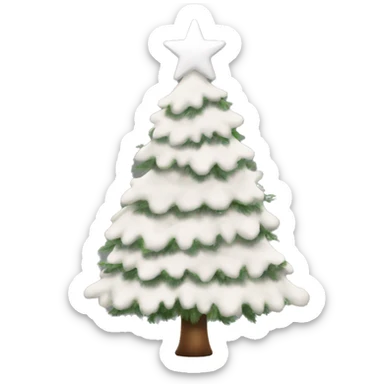 Aesthetic Christmas tree with white garland  sticker