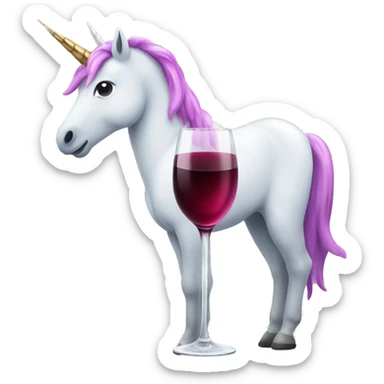 Unicorn with a wine glas sticker