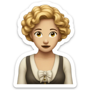 The character Rose from the Titanic asking for help sticker