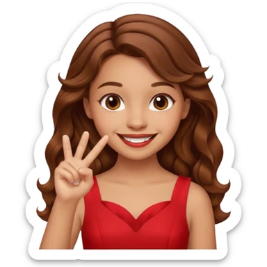 Emoji de una chica con el dedo sobre una esquina de los dientes sonriendo de forma coqueta   sticker