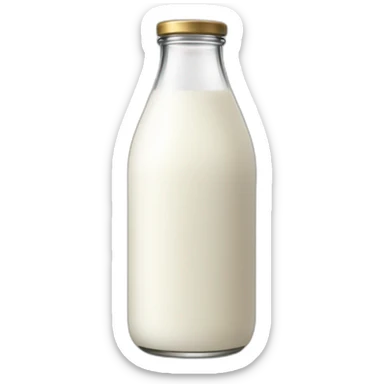 a bottle of milk dropping milk in a glass sticker