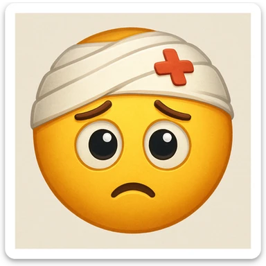 emoji with bandaged head sticker