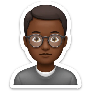 zumbi masculino, óculos fino, cabelo baixo sticker