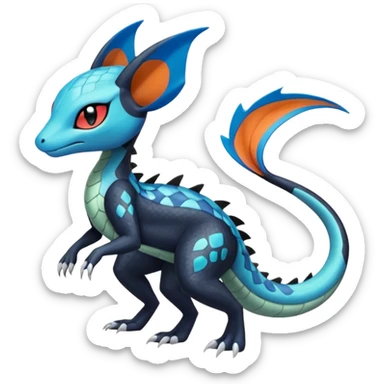 Meloetta-Dewott-Salandit-Nargacuga-Pokémon-Fakémon-fusion-hybrid-creature sticker
