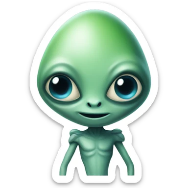 a fairytale alien sticker