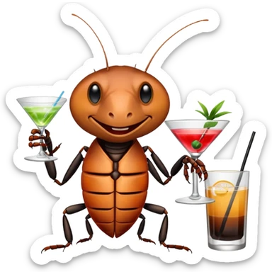 Cockroach bartender sticker
