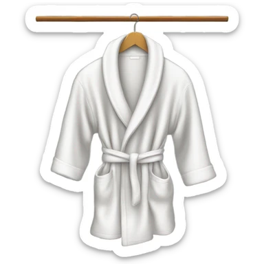 White dressing gown on hanger sticker