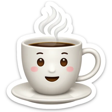 Cup of coffee white sticker