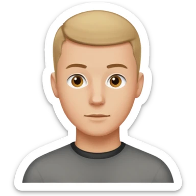 dark blonde hair white man 20 year old. Short buzz hair sticker