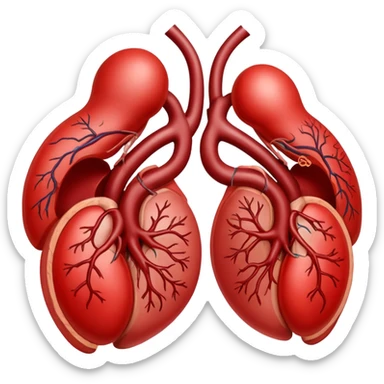 pair of kidneys with detailed blood vessels sticker