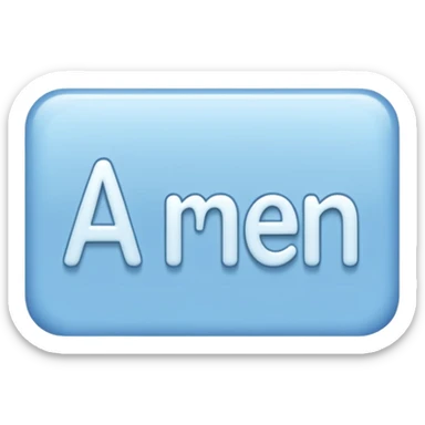 light blue word "AMEN" simple font in rectangle sticker