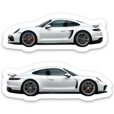 White porshe taycan turbo s from the side perspective  sticker
