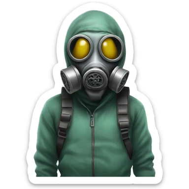 smiley with gasmask sticker